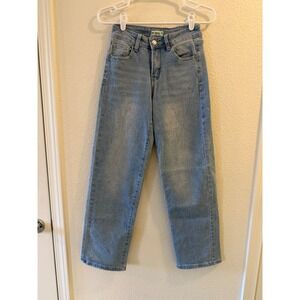 SKY JEANS Original Denim Light Wash High Rise Wide Leg Crop Jeans Women Size 1